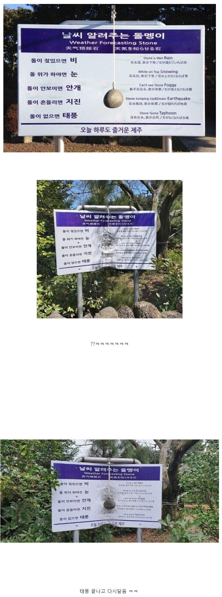 제주도에 있는 날씨 알려주는 돌멩이