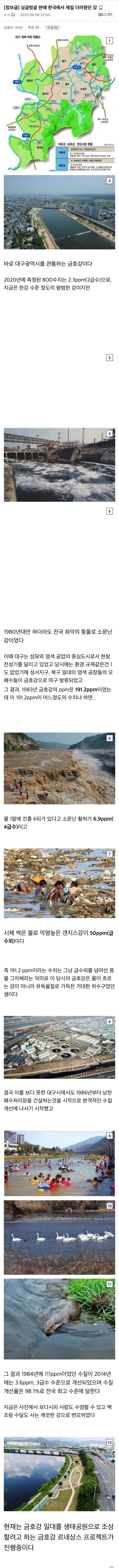 한 때 한국에서 제일 더러웠던 대구 강